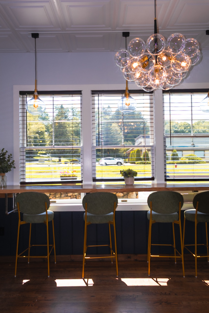 Window seating inside Brew Cafe and Bistro